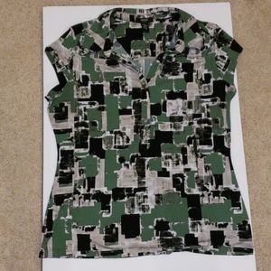 Alfani petite large short sleeve blouse.